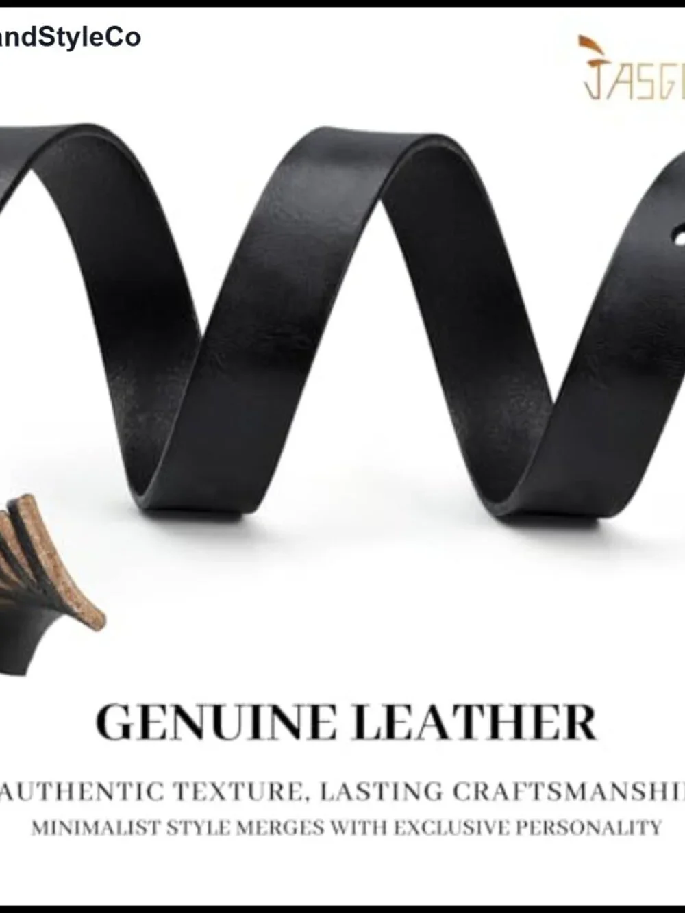 Genuine Leather Belt with Vintage Metal Buckle for Women - Full Grain Cowhide